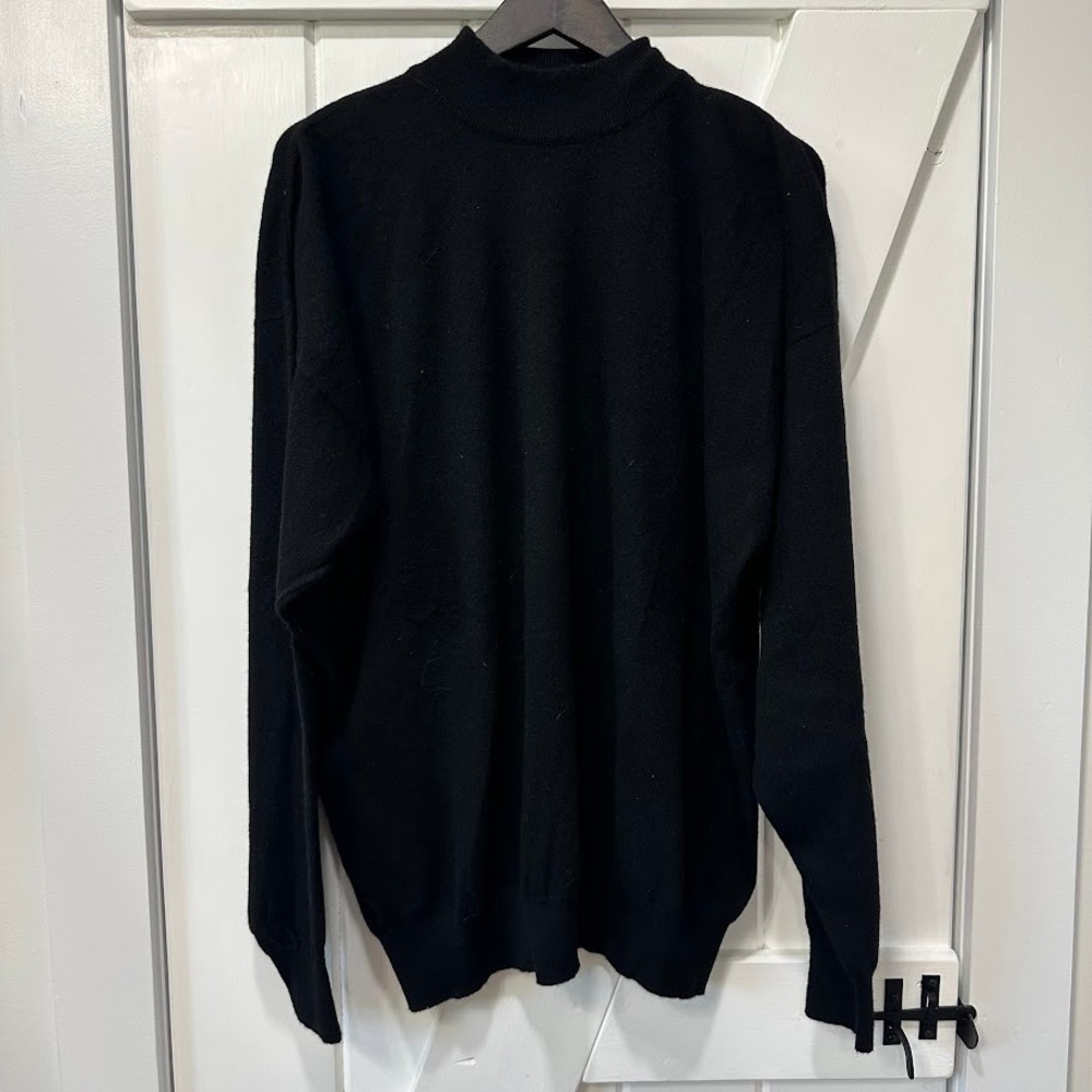 Clan Douglas Nordstrom Mens Sweater Size XL Black 100% Cashmere Mock Neck Cozy